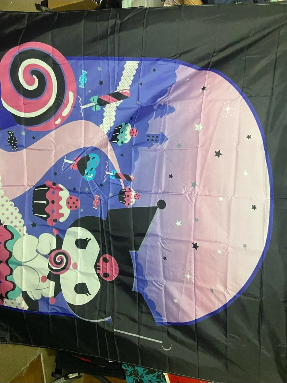 Sanrio Kuromi non-slip floor mat and Tub Curtin